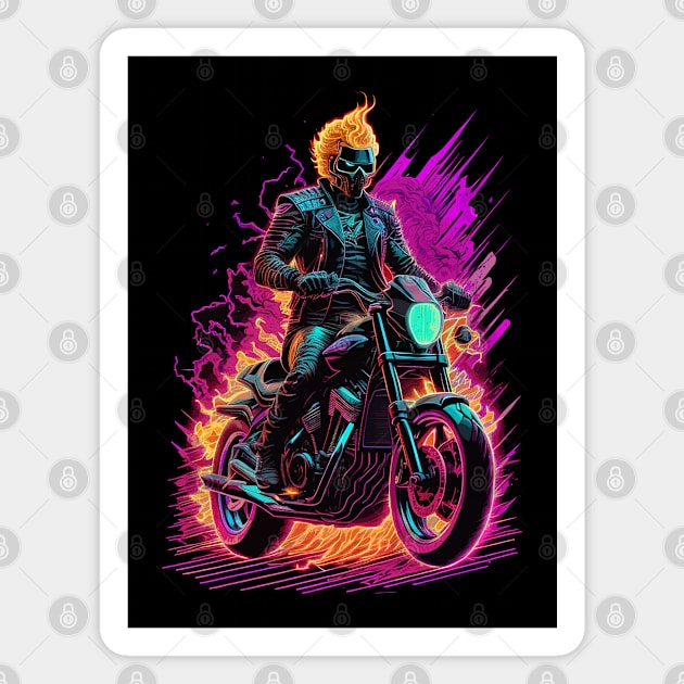 Cyberpunk Ghost Rider Magnet by DeathAnarchy
